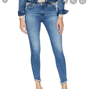 AG The Farrah Skinny Ankle High Rise Raw Hem